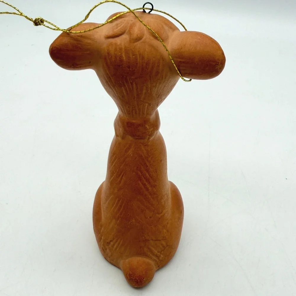 Vintage Terracotta Fawn Deer Ornament Made in Japan Clay Figurine Mid Century